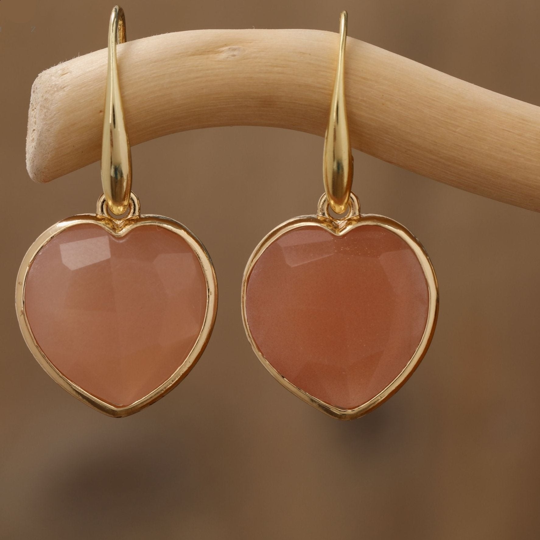 Natural Gemstone Heart Shaped Earrings