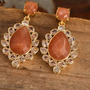Natural Gemstone Dangle Earrings