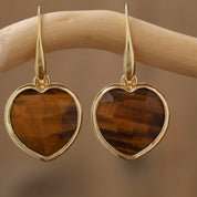 Natural Gemstone Heart Shaped Earrings