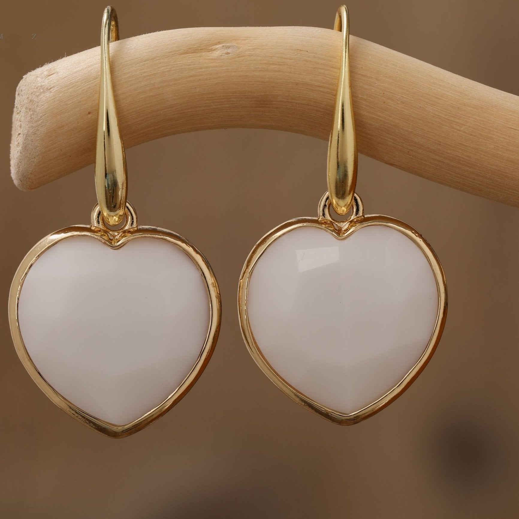 Natural Gemstone Heart Shaped Earrings