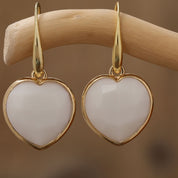 Natural Gemstone Heart Shaped Earrings