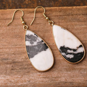 Natural Gemstone Teardrop Earrings