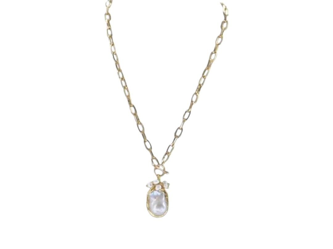 Baroque Keshi Reborn Pearl Gold-plating Pendant Necklace