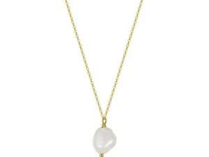 Silver Baroque Pearl Pendant Necklace.