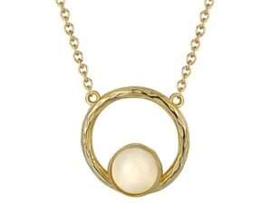 Silver Natural Moonstone Necklace.