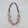 Natural Freshwater Keshi Pearls Purple Amethyst Jewelry Necklace.