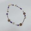 Natural Freshwater Keshi Pearls Blue Lapis Necklace.