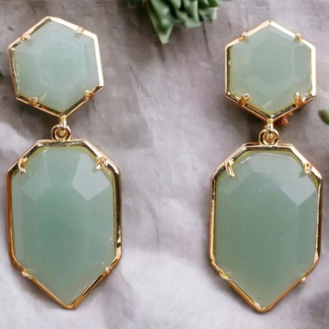 ariastop Natural Gemstone Crystal Earrings