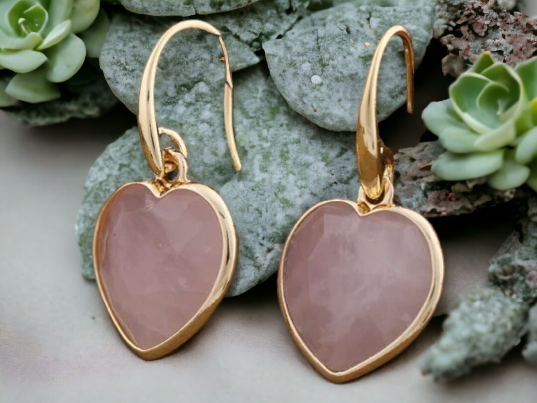 ariastop Gemstone Hearts Hook Earrings